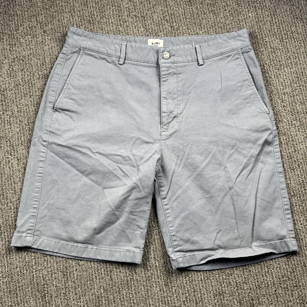 Flint & Tinder Mens 33 365 Chino Shorts 9" Inseam Flat Front Stretch Grey